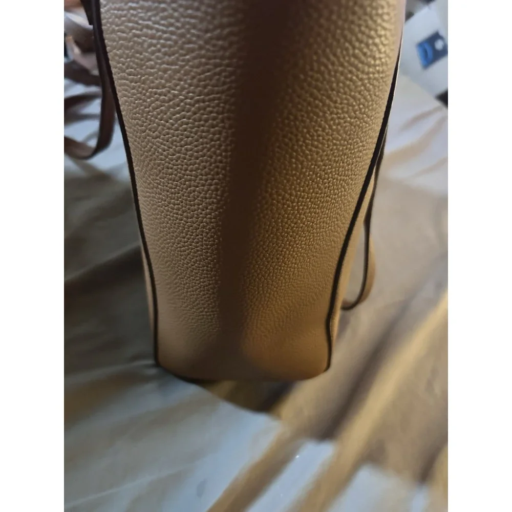 Nanette‎ Lepore Pebbled Leather Zip-Top Tote Brown!